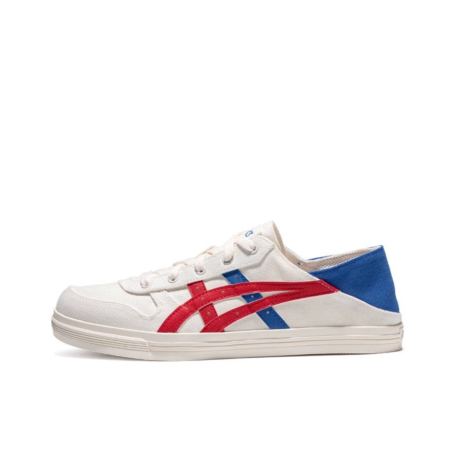 推荐商品：Asics/亚瑟士 Aaron Slip-on 防滑耐磨 透气舒适 减震 时尚百搭 一脚蹬 运动休闲鞋 1203A234 白色/蓝色/红色
