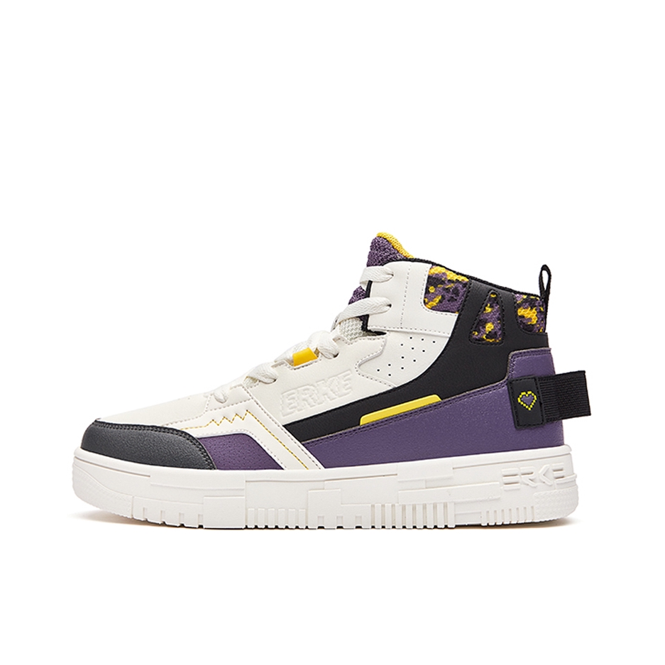 推荐商品：鸿星尔克 机械革命契约 经典 时尚潮流 舒适百搭 防滑耐磨 减震软底 板鞋 51121301081 橡芽白/木槿紫