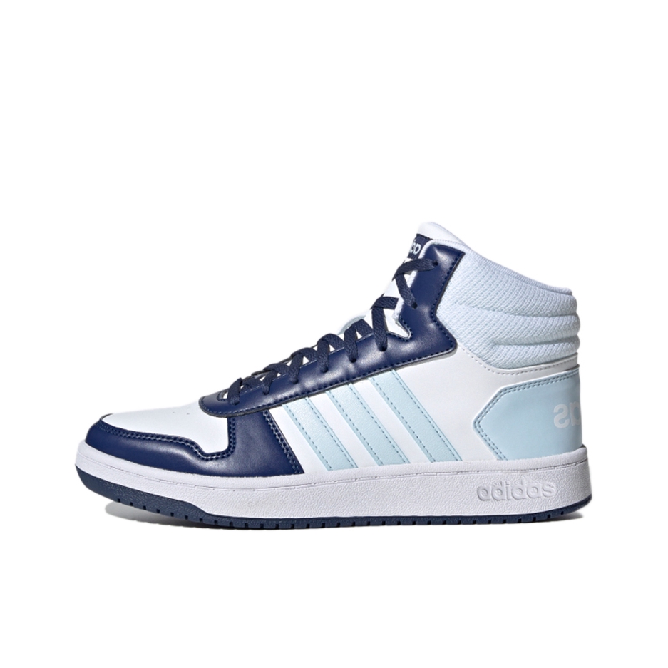 推荐商品：adidas Hoops 2.0 板鞋 简约百搭复古透气轻便舒适防滑耐磨圆头轻运动 白色/蓝色/深蓝