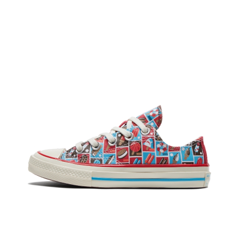推荐商品：Converse/匡威 1970s 防滑耐磨 舒适透气 休闲运动 复古 帆布鞋儿童 小童/红蓝色