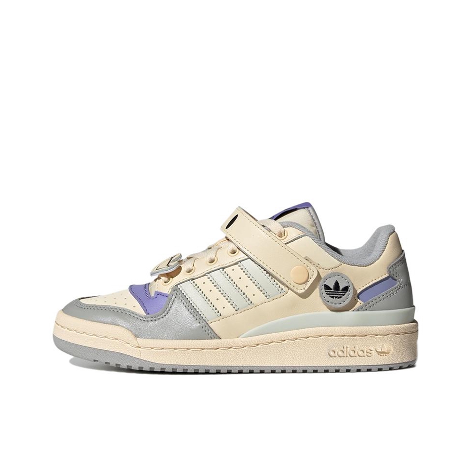 推荐商品：adidas Originals Forum 板鞋 轻便复古防滑时尚魔术贴篮球风薄底包裹性 米色/深灰/紫色