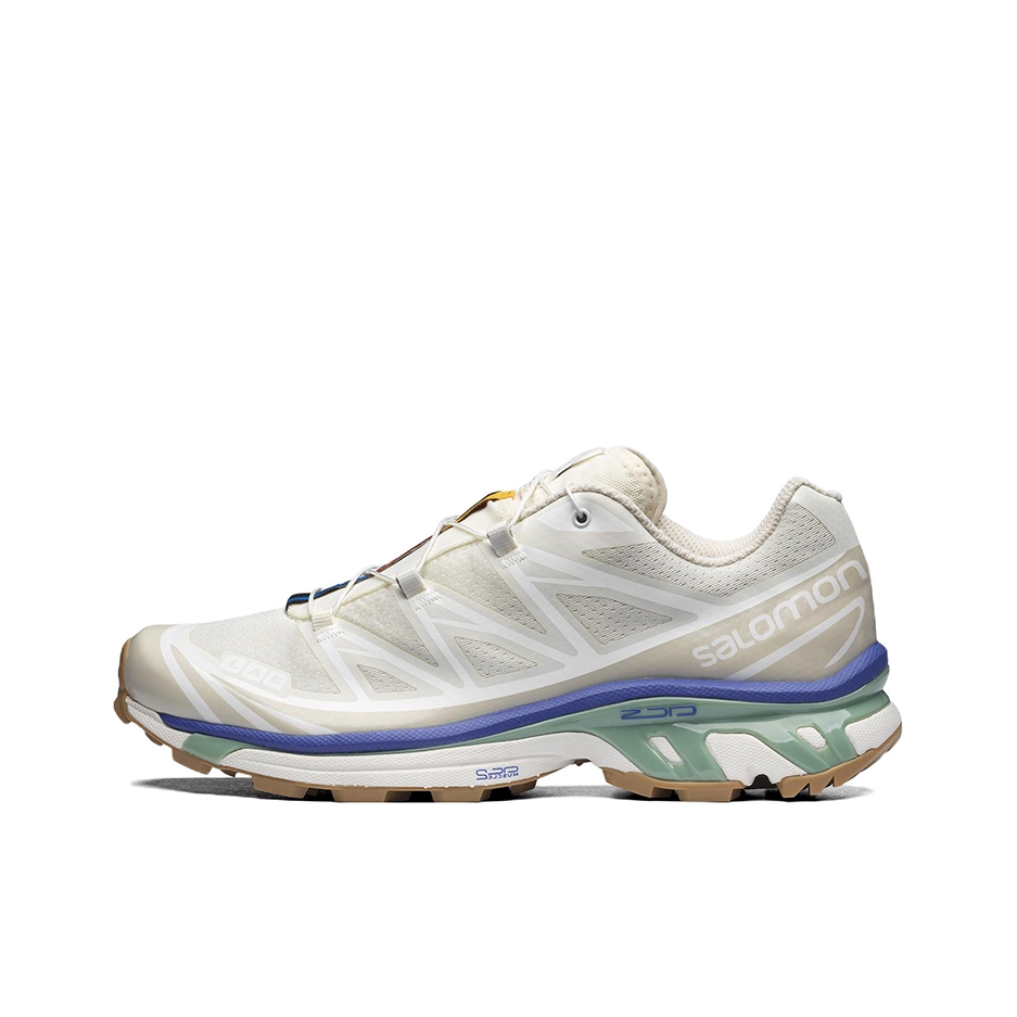Salomon/萨洛蒙 XT-6 户外休闲鞋 越野跑鞋 织物复古机能透气网布支撑防水包裹性 白色/绿色/紫色