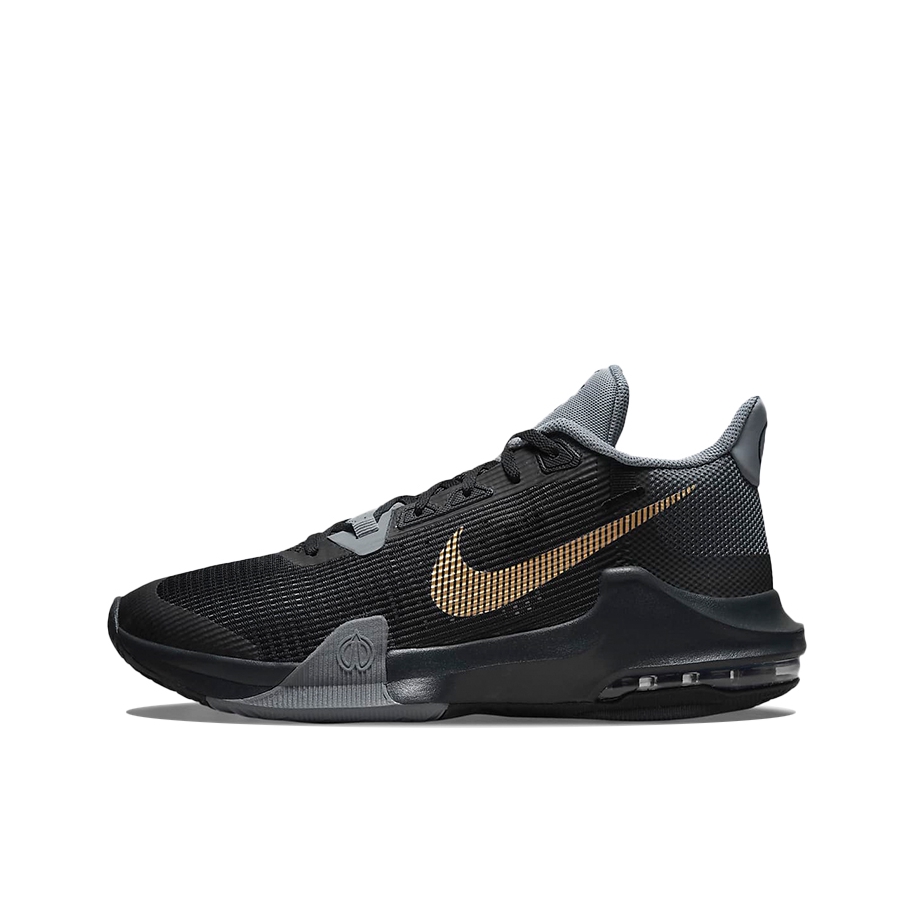 推荐商品：Nike Air Max Impact 3 舒适缓震 防滑耐磨 轻便透气 回弹 实战 织物 篮球鞋 黑色/冷灰/金色