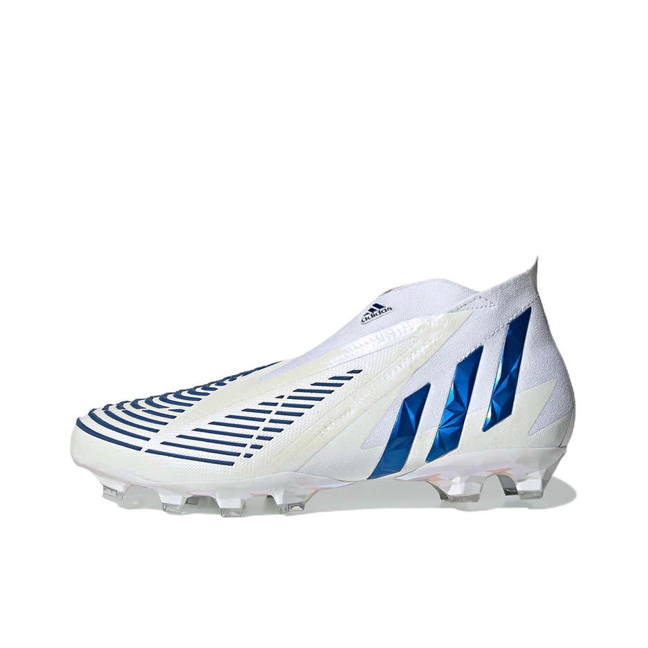 推荐商品：adidas Predator Edge+ AG 超顶 胶质短钉 人工草场 足球鞋 云白/蓝色