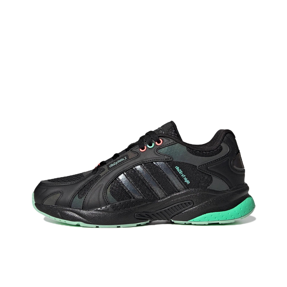 推荐商品：adidas CrazyChaos Shadow 2.0 运动休闲鞋 防滑耐磨复古简约舒适网面透气缓震圆头 黑色/绿色
