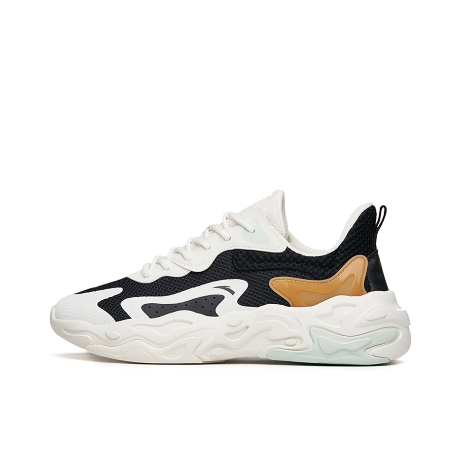 推荐商品：安踏 破茧2.0 缓震回弹 厚底增高 舒适透气 运动休闲鞋 112228861 男款/白色/黑色