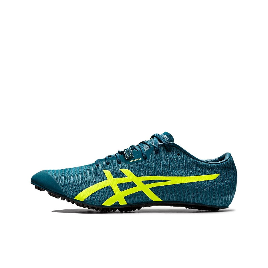 推荐商品：Asics/亚瑟士 Metasprint次世代 防滑耐磨 网布 舒适减震 百搭 中短跑钉鞋 田径精英 织物 支撑 碳板 跑鞋 墨绿/黄色