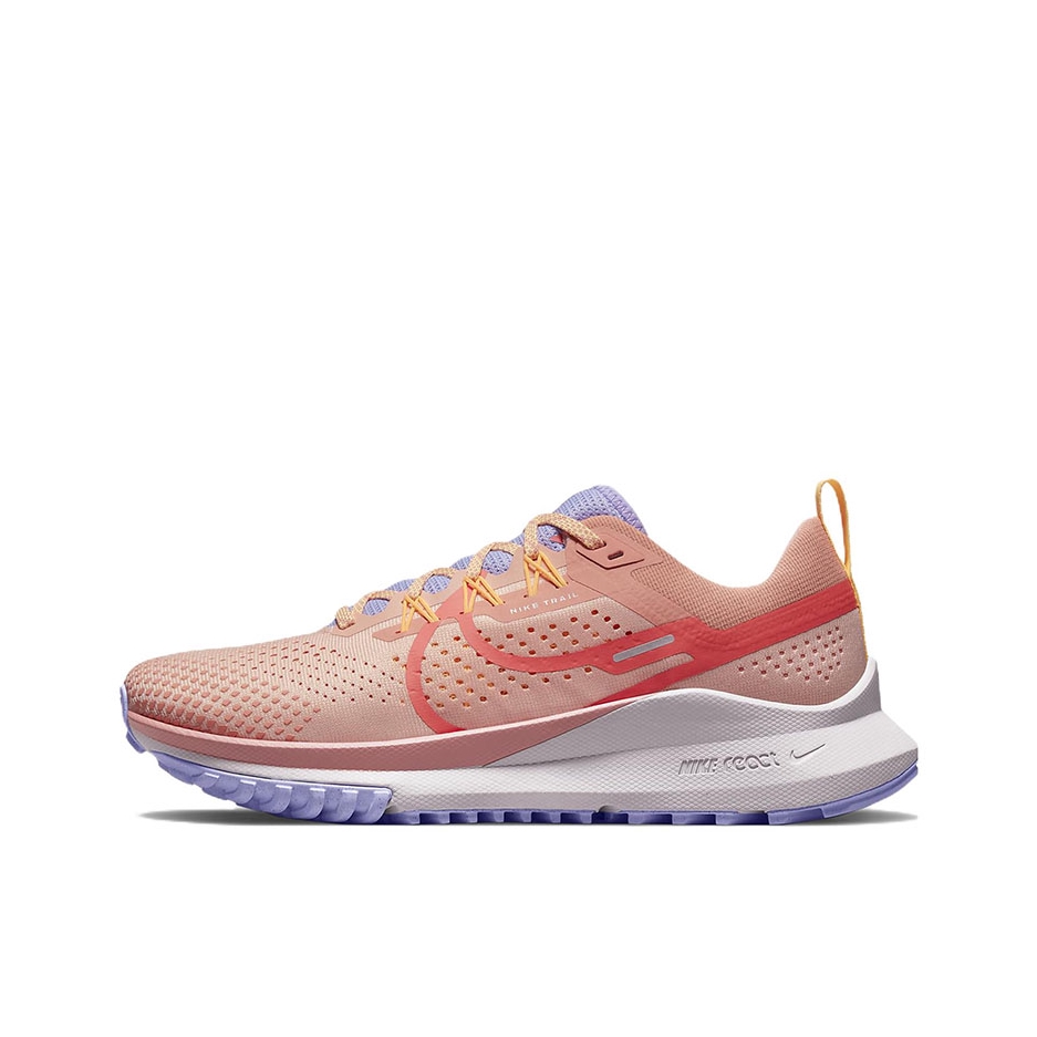 推荐商品：Nike React Pegasus Trail 4 飞马 跑鞋 缓震户外越野防水防滑织物支撑训练圆头回弹平稳 北极橙/焰火色