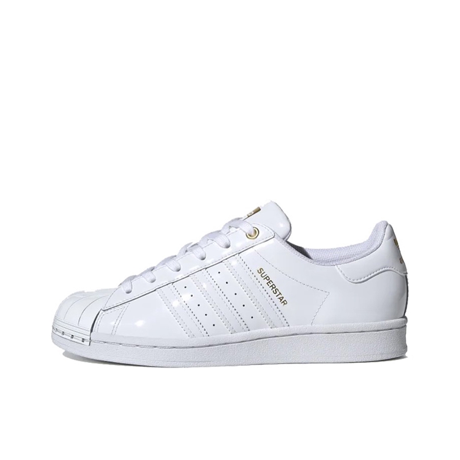 推荐商品：【宋雨琦同款】 adidas Originals Superstar 板鞋 轻便贝壳头薄底舒适百搭耐磨复古 纯白漆皮