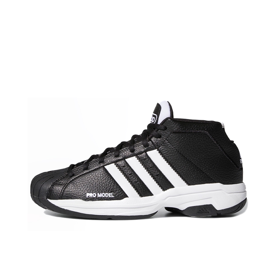 推荐商品：adidas Pro Model 2G 篮球鞋 实战训练减震防滑耐磨 Black/White 黑白/革面