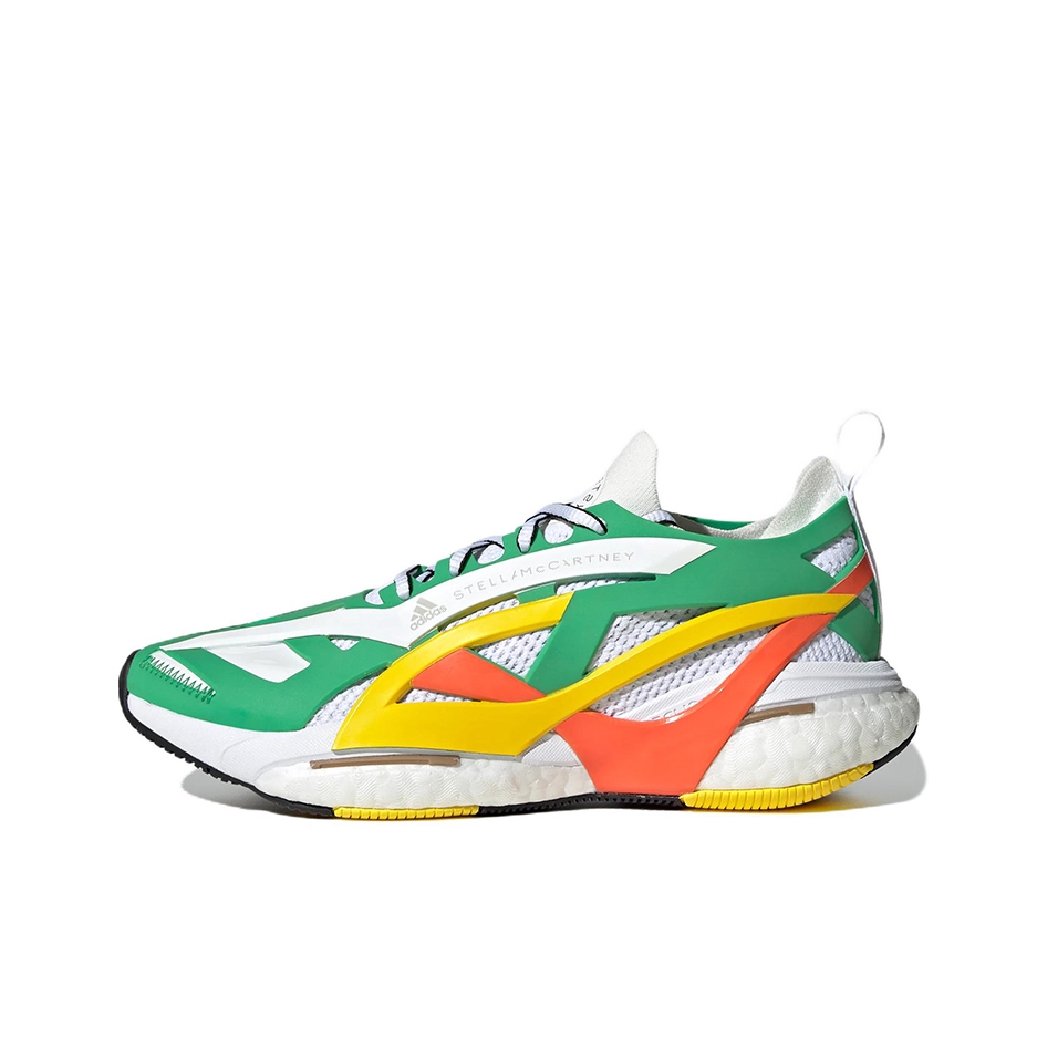 推荐商品：adidas By Stella Mccartney Solarglide 跑鞋 缓震防滑耐磨舒适轻便织物跑步风训练减震 Stella McCartney联名/绿色/黄色/橙色