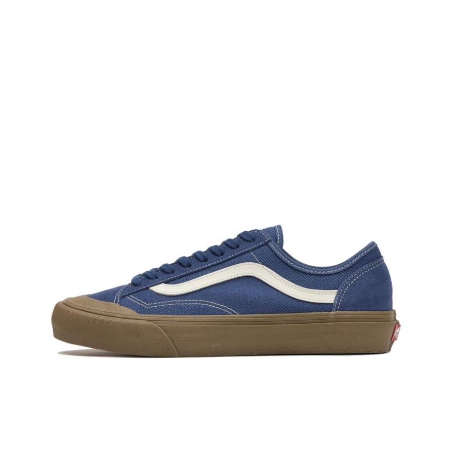 推荐商品：Vans/范斯 Style 36 滑板鞋 板鞋 舒适轻便防滑耐磨复古百搭帆布拼接防水运动 蓝色/棕色
