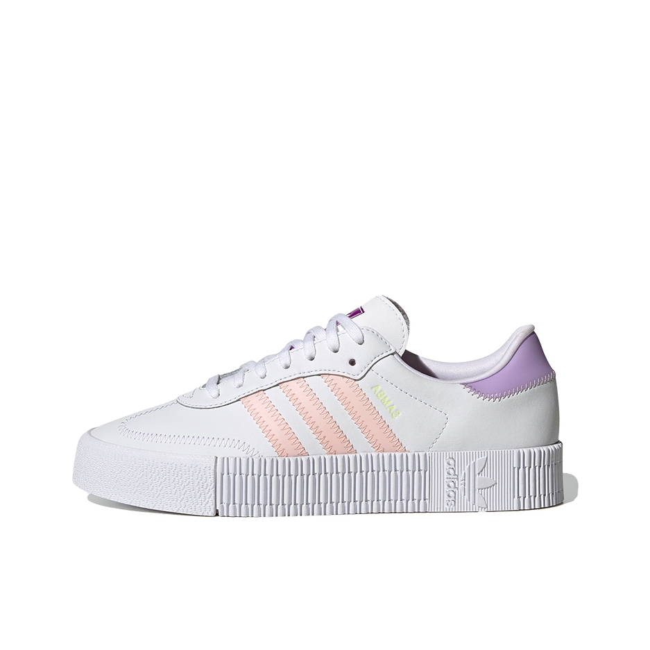 推荐商品：adidas Originals Sambarose 板鞋 防滑耐磨复古运动防水包裹性 白粉紫
