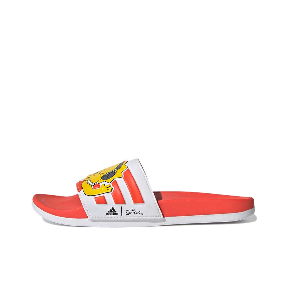 推荐商品：adidas Adilette Comfort 防滑耐磨 轻便透气 简约 防水 舒适百搭一字 休闲 拖鞋 辛普森联名/白/橘红/黄/黑