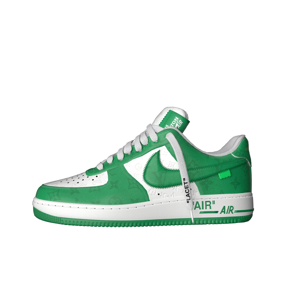 推荐商品：Louis Vuitton x Air Force 1 防滑耐磨 轻便舒适 牛皮 潮流 百搭时尚 板鞋 Nike联名/老花/绿色/白色