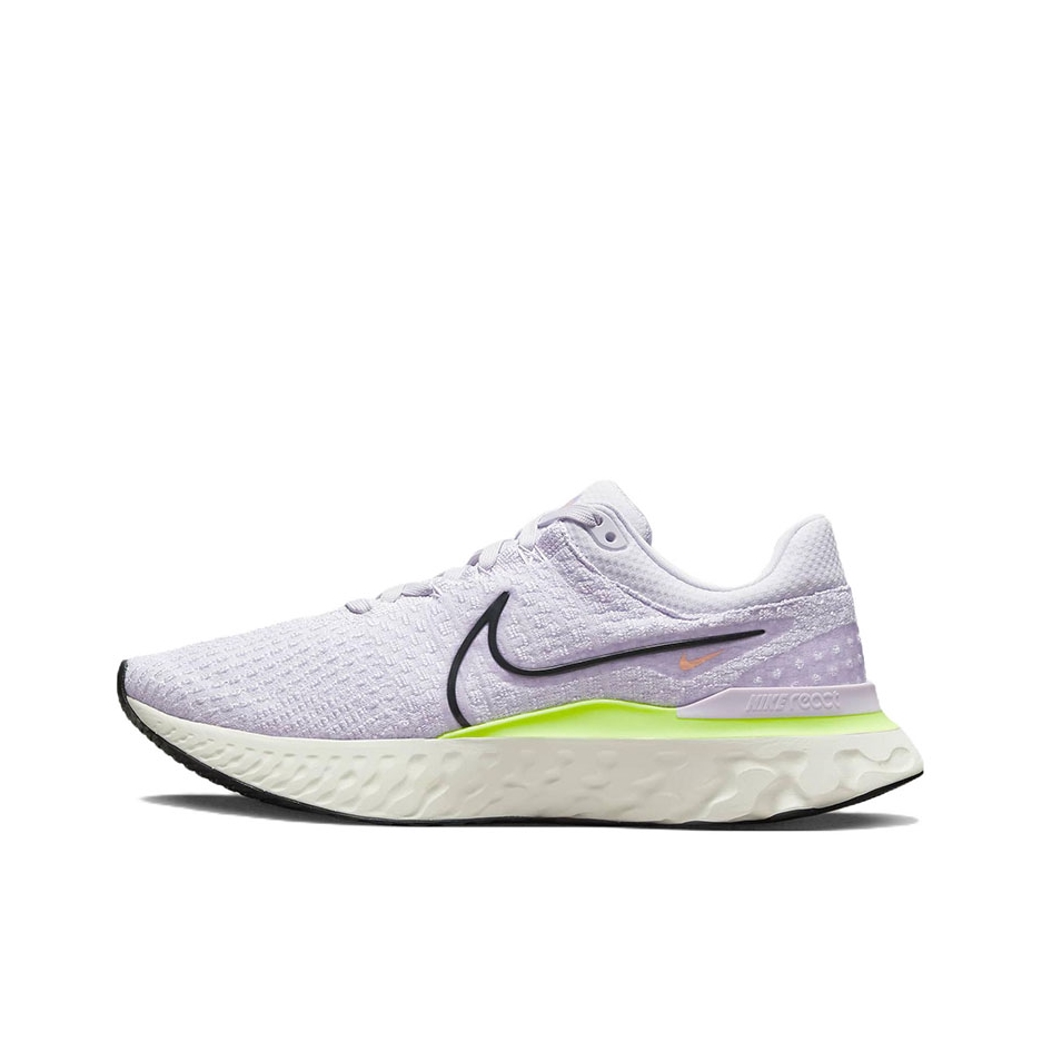 推荐商品：Nike React Infinity Run FK3 跑鞋 减震织物回弹支撑泡棉圆头 葡萄紫/帆白/阴影绿