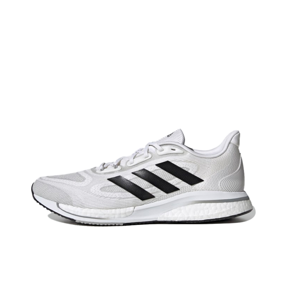 推荐商品：adidas Supernova+ 跑鞋 防滑耐磨网布透气织物 白色/灰色