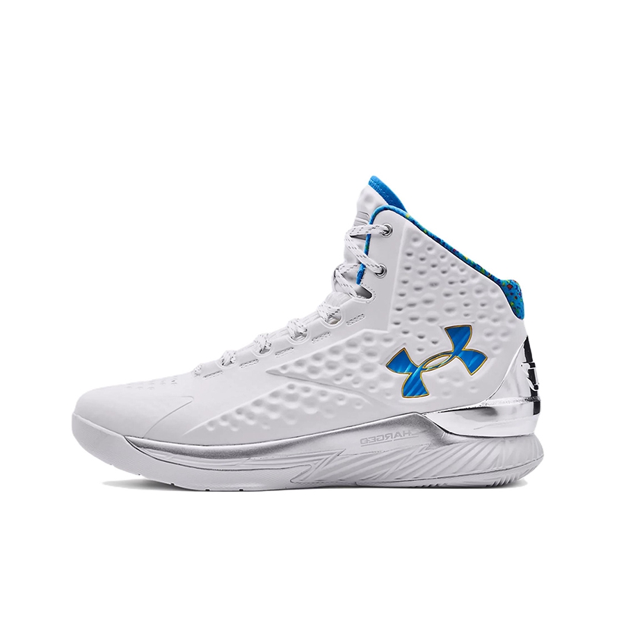 推荐商品：Under Armour/安德玛 Curry 1 缓震 轻便 实战 篮球鞋 生日复刻版/白色/蓝色