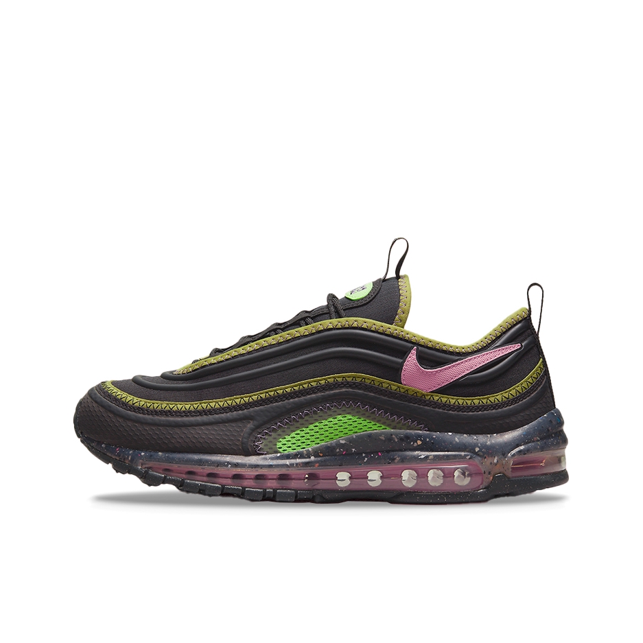 推荐商品：Nike Air Max 97 跑鞋 气垫减震全掌舒适透气防滑耐磨百搭复古织物合成革运动时尚圆头包裹性支撑 Terrascape/黑色/绿色