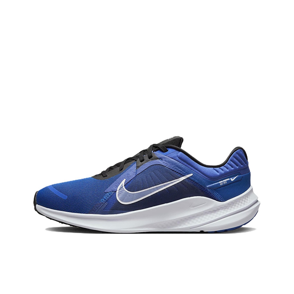 推荐商品：Nike Quest 5 跑鞋 缓震防滑耐磨支撑轻便透气轻质运动训练 蓝色/白色