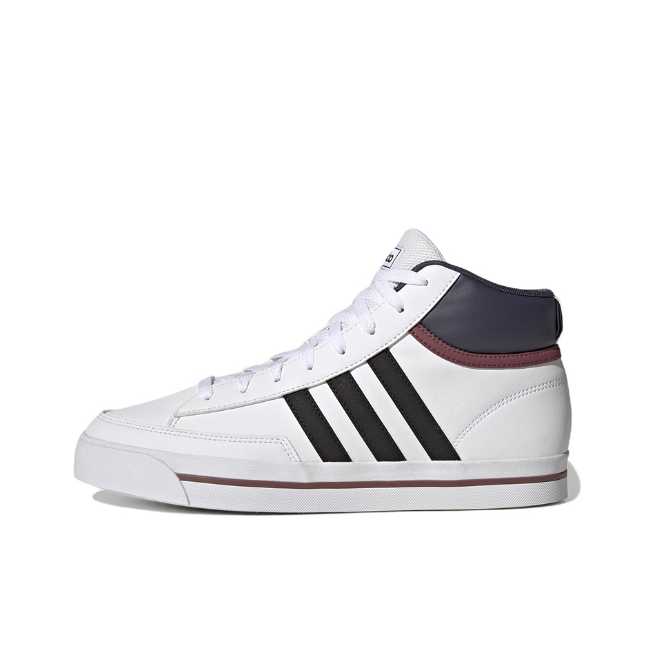 推荐商品：adidas Retrovulc 板鞋 防滑耐磨轻便透气舒适复古轻运动 白色/黑色/暗红