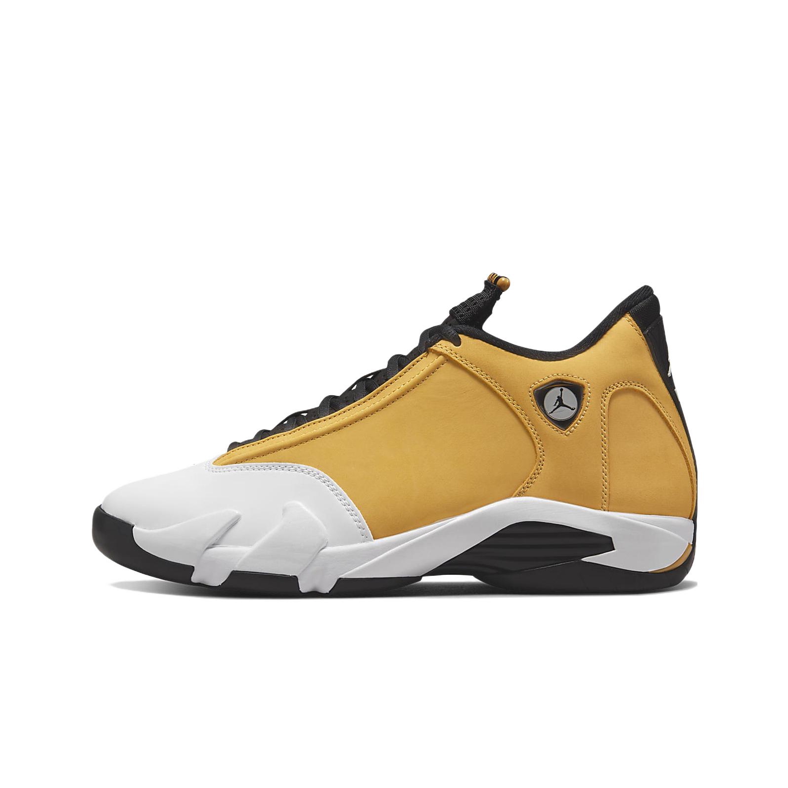 推荐商品：Air Jordan 14 篮球鞋 zoom air缓震包裹性支撑防滑耐磨复古简约 Ginger 白色/金色