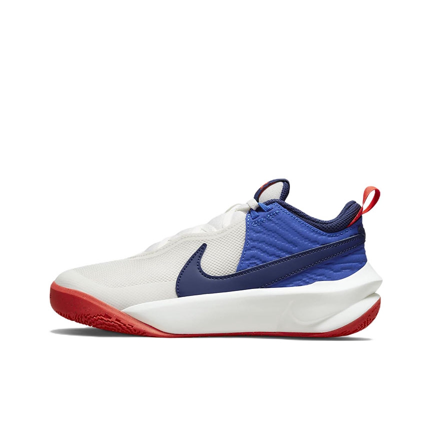 推荐商品：Nike Team Hustle D 10 复古百搭 舒适透气 减震 防滑耐磨 实战 篮球鞋 GS/白色/蓝色