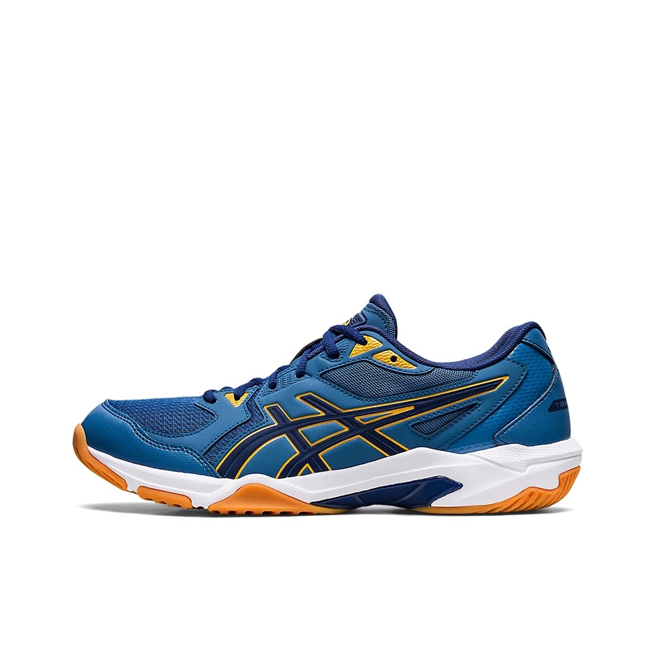 推荐商品：Asics/亚瑟士 Gel-Rocket 10 TRUSSTIC 稳定缓震 透气防滑 合成革 排球鞋 深蓝色/黄色