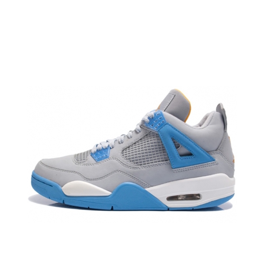推荐商品：Air Jordan 4 运动休闲鞋 舒适缓震防滑耐磨复古简约时尚百搭支撑织物合成革轻质 Mist Blue 灰北卡