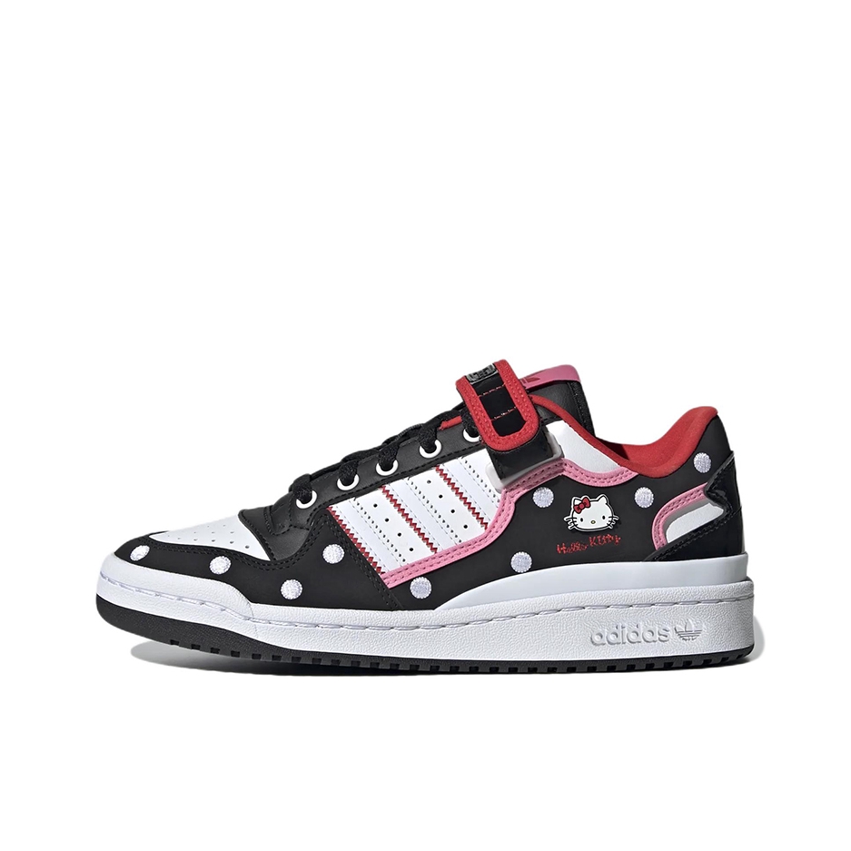 推荐商品：adidas Originals Forum 板鞋 轻便复古防滑时尚魔术贴篮球风薄底包裹性 Hello Kitty联名/黑色/粉色