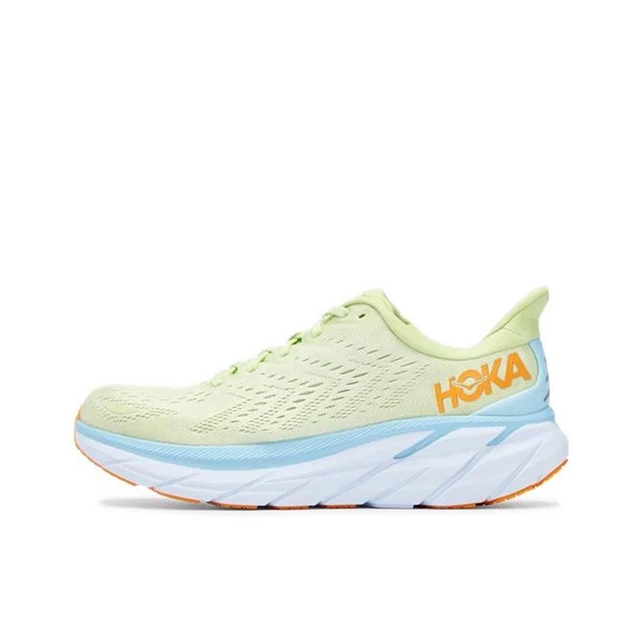 推荐商品：HOKA ONE ONE Clifton 克利夫顿 8 减震回弹 防滑耐磨 网布透气 跑鞋 绿色/蓝色