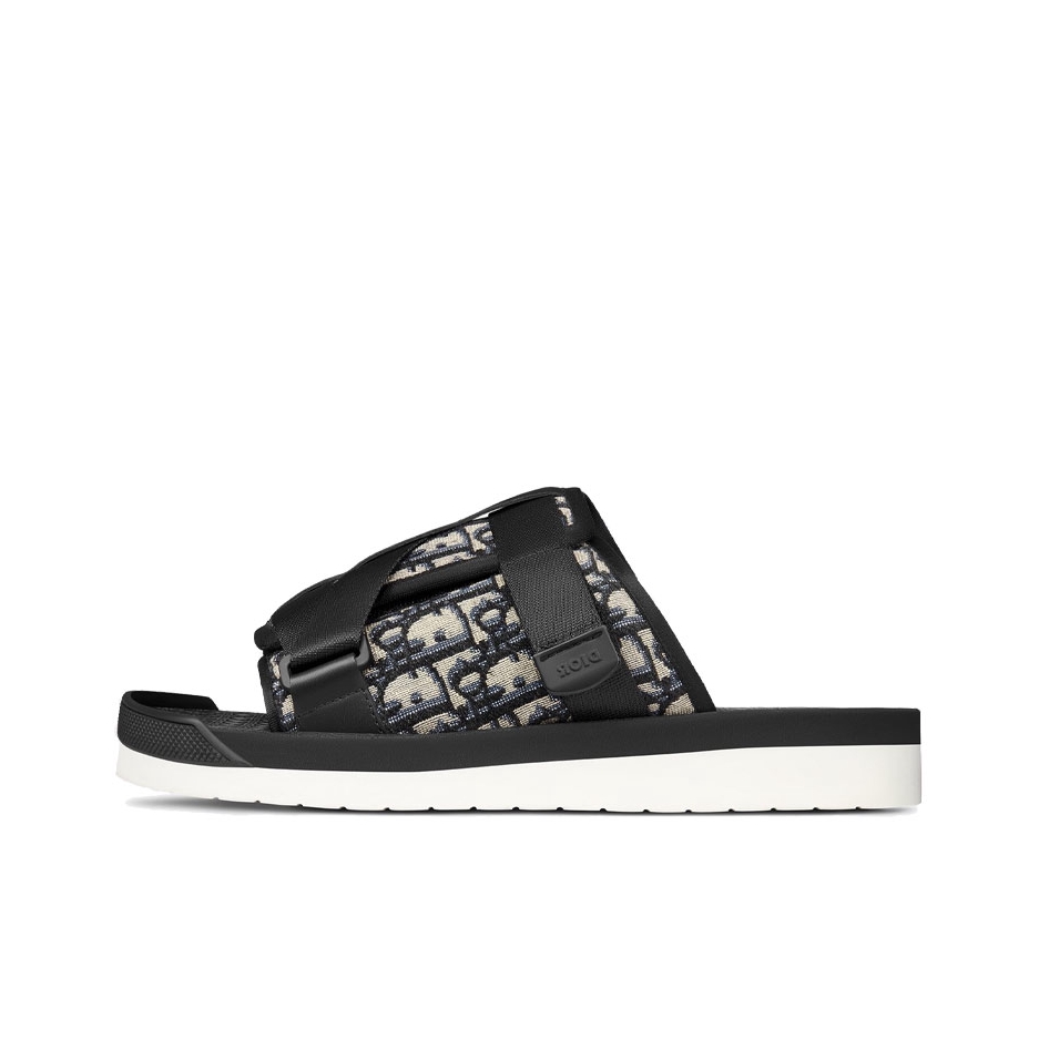 推荐商品：Dior Alpha 时尚百搭 时尚 舒适 平底 一字 织物 拖鞋 3SA081YXV_H969 白色/黑色/米色