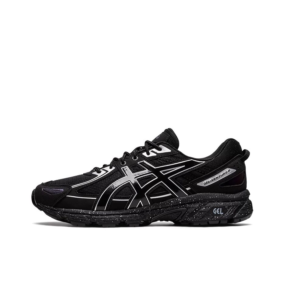 推荐商品：Asics/亚瑟士 Gel-Venture 6 跑鞋 防滑耐磨缓冲抓地减震回弹透气复古越野 亮黑