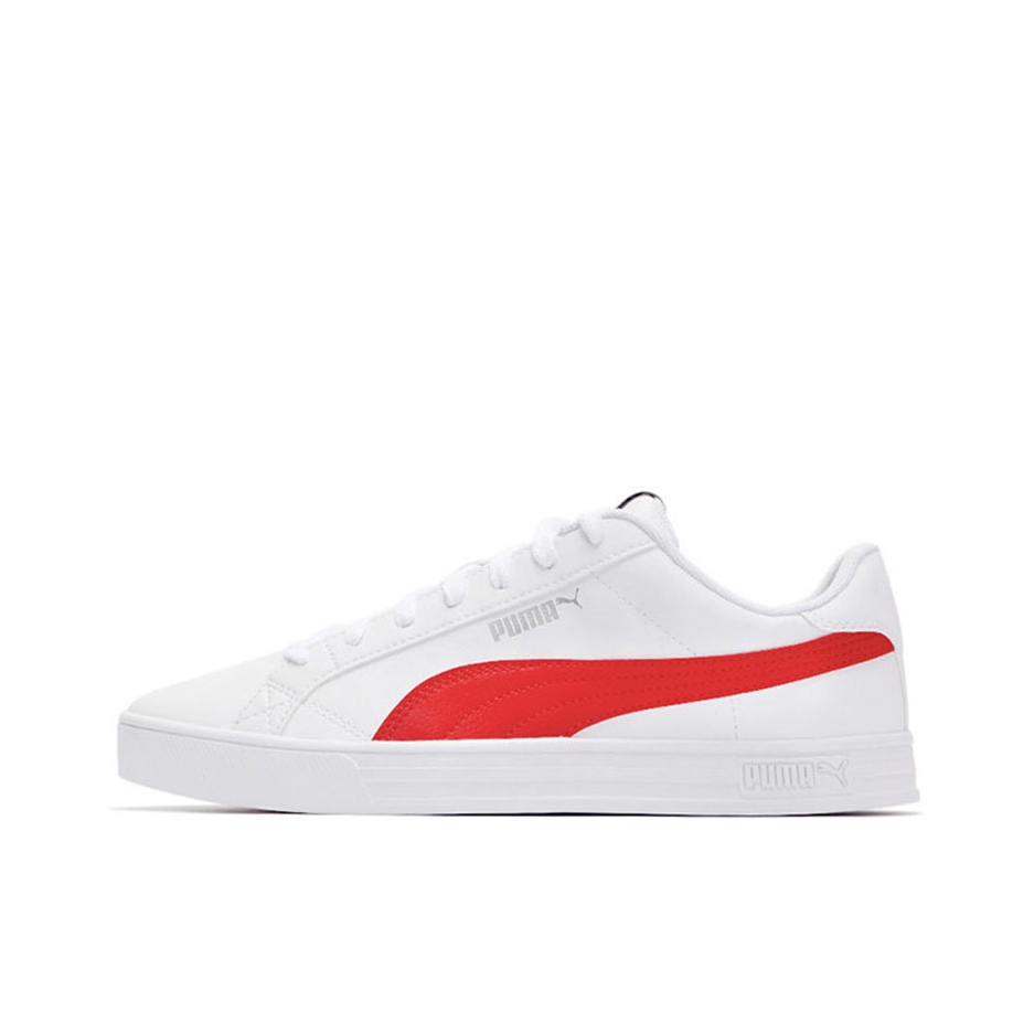 推荐商品：Puma/彪马 Smash Vulc V3 板鞋 轻便透气防滑耐磨舒适百搭简约时尚复古薄底 白色/鲜红