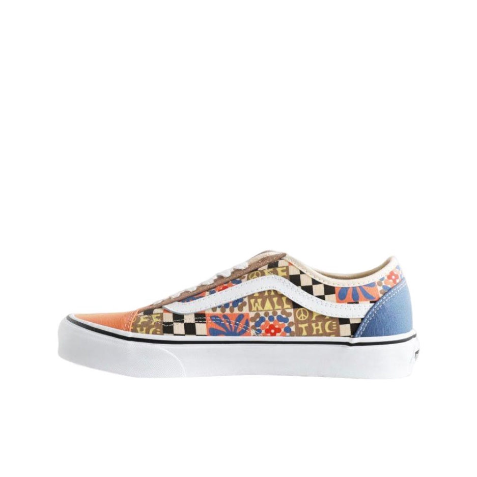 推荐商品：Vans/范斯 Old Skool 滑板鞋 板鞋 轻便防滑复古舒适经典 橙色/白色/蓝色