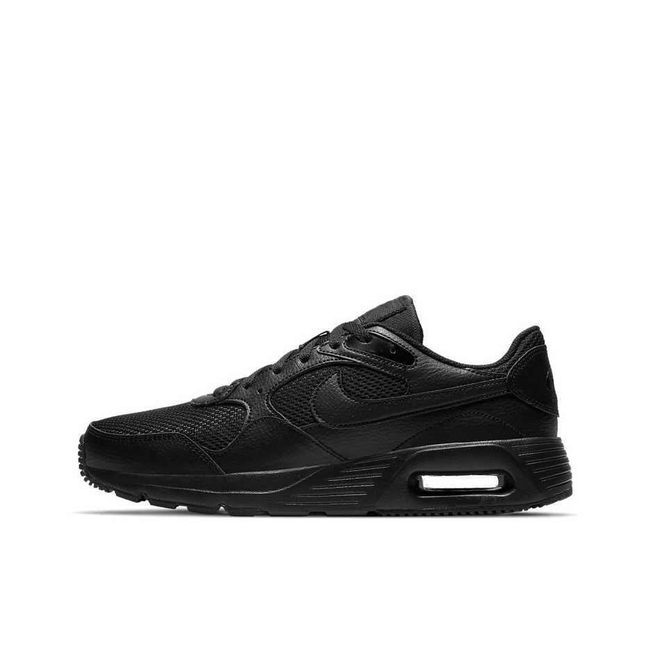 推荐商品：Nike Air Max SC 防滑耐磨 舒适缓震 网布透气 织物 气垫 减震 复古 合成革 耐穿 运动休闲鞋 男款/纯黑
