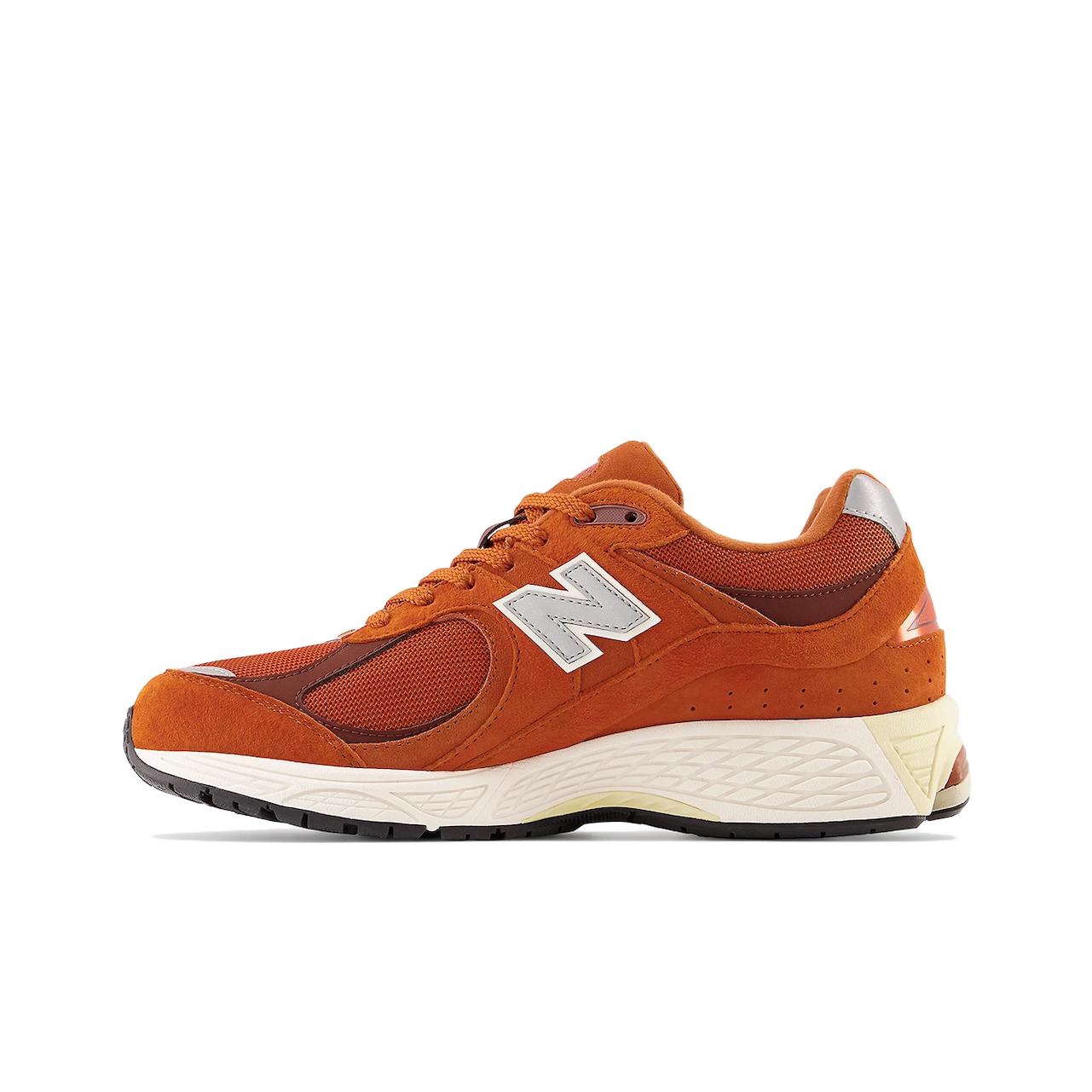 推荐商品：New Balance 2002R 跑鞋 缓震防滑耐磨透气复古拼接防水气垫慢跑支撑 橙色/银色