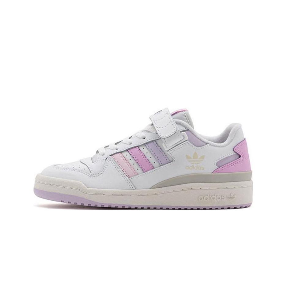 推荐商品：adidas Originals Forum 板鞋 轻便复古防滑时尚魔术贴篮球风薄底包裹性 粉色/紫色
