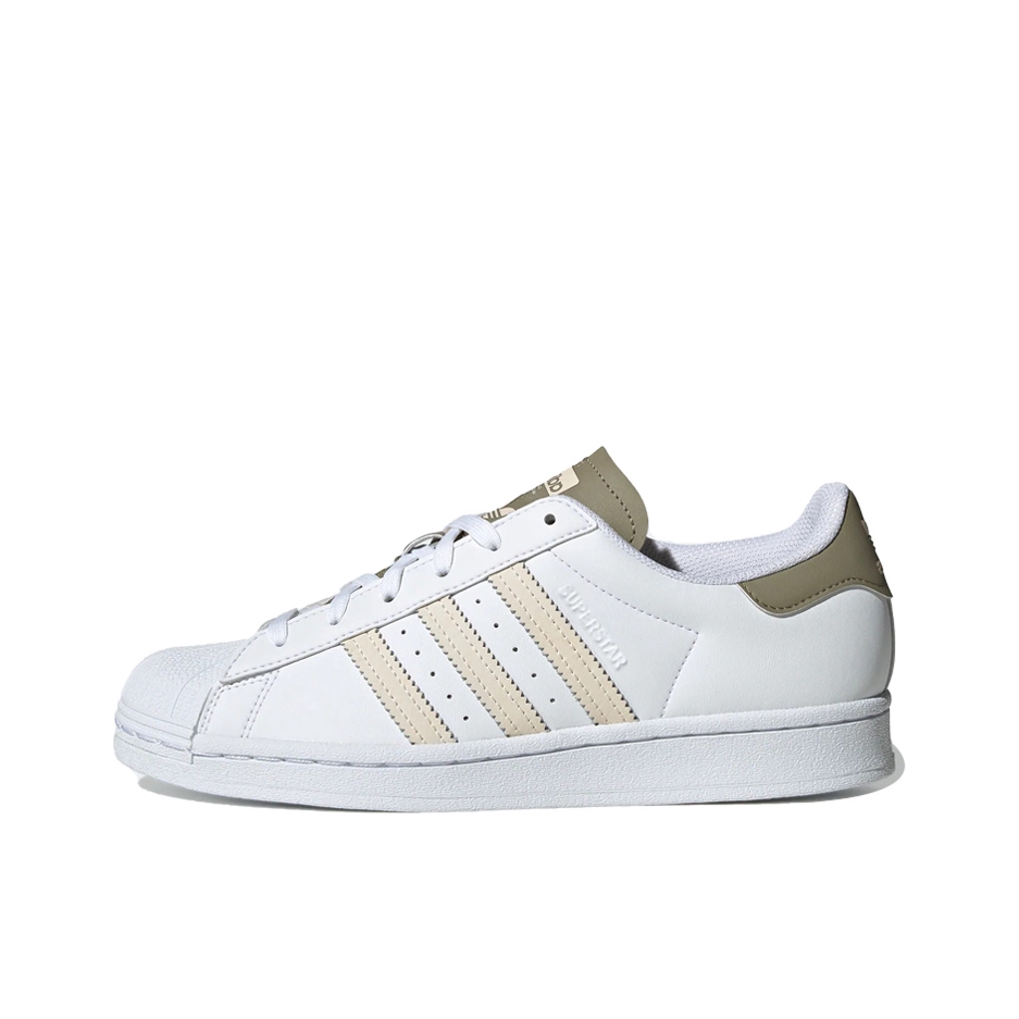 推荐商品：【宋雨琦同款】 adidas Originals Superstar 板鞋 轻便贝壳头薄底舒适百搭耐磨复古 白色/橄榄绿