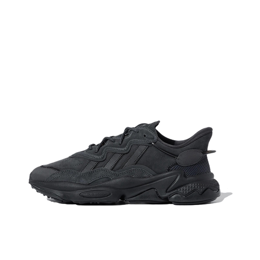adidas Originals Ozweego 耐磨透气 百搭简约 舒适时尚 缓震 复古运动 网面 老爹鞋 黑色/岩石灰/翻毛皮