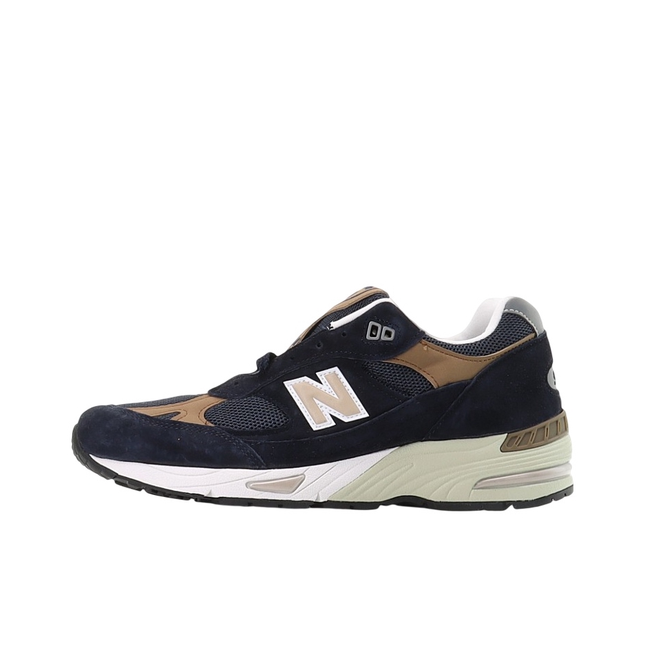 推荐商品：New Balance 991 跑鞋 舒适减震防滑耐磨织物网布透气经典复古休闲运动百搭通勤贴合 深蓝/褐色