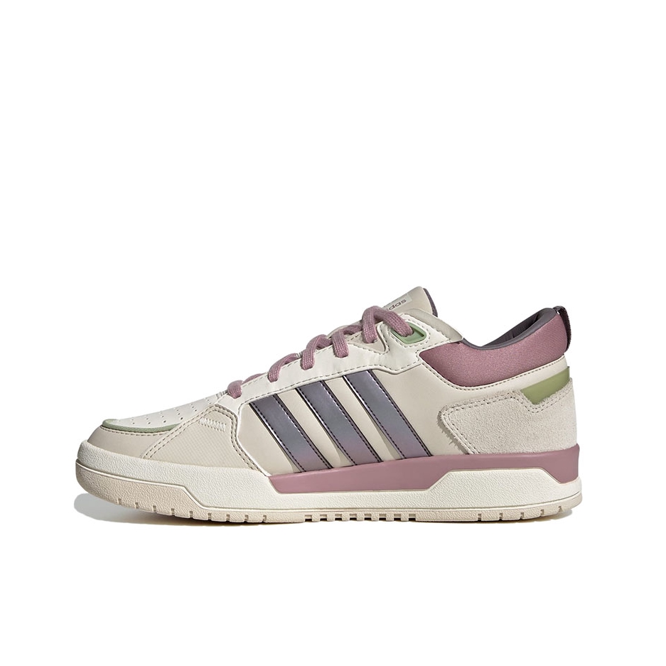 推荐商品：adidas Neo 100DB 板鞋 休闲舒适轻便复古透气耐磨防滑 米灰/白色/香芋紫