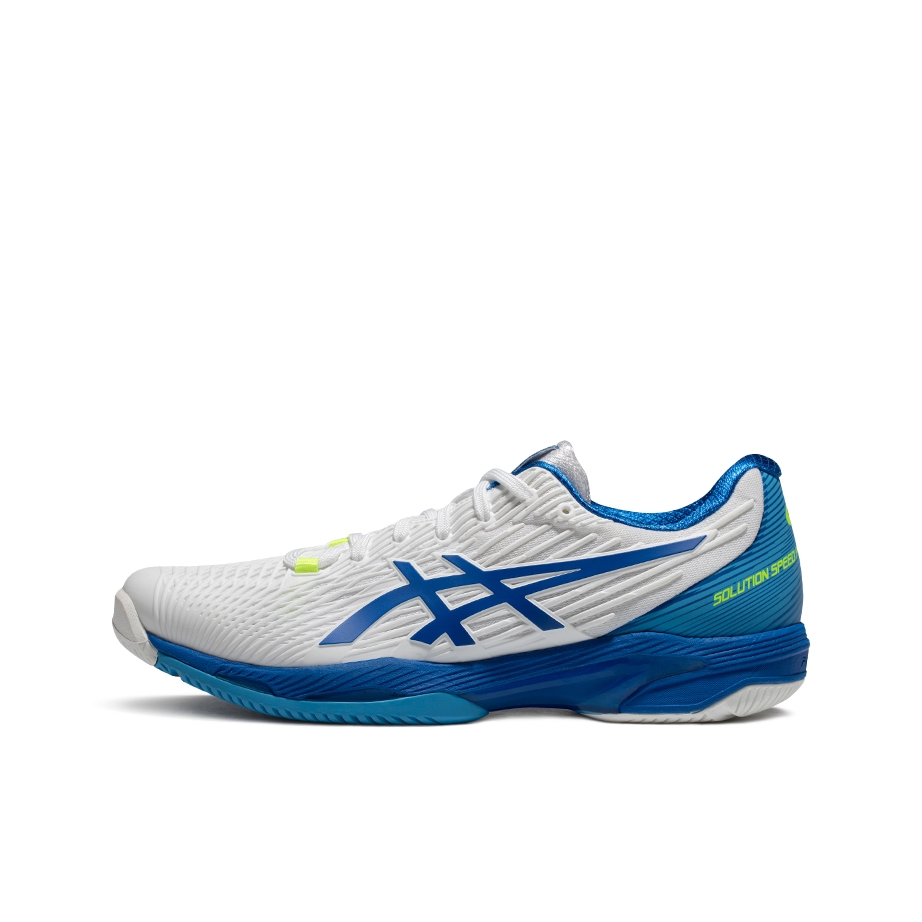 推荐商品：Asics/亚瑟士 Solution Speed FF 2 防滑耐磨 缓震轻便 网布透气 舒适回弹 轻量 支撑 网面 织物 合成革 休闲运动 网球鞋 白色/蓝色/柠檬黄
