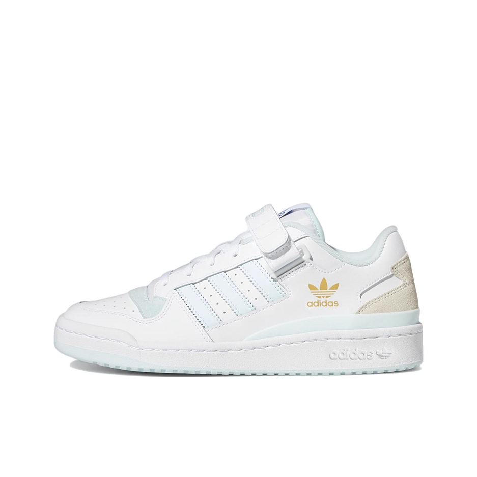 推荐商品：adidas Originals Forum 板鞋 轻便复古防滑时尚魔术贴篮球风薄底包裹性 白色/蓝色/黄色