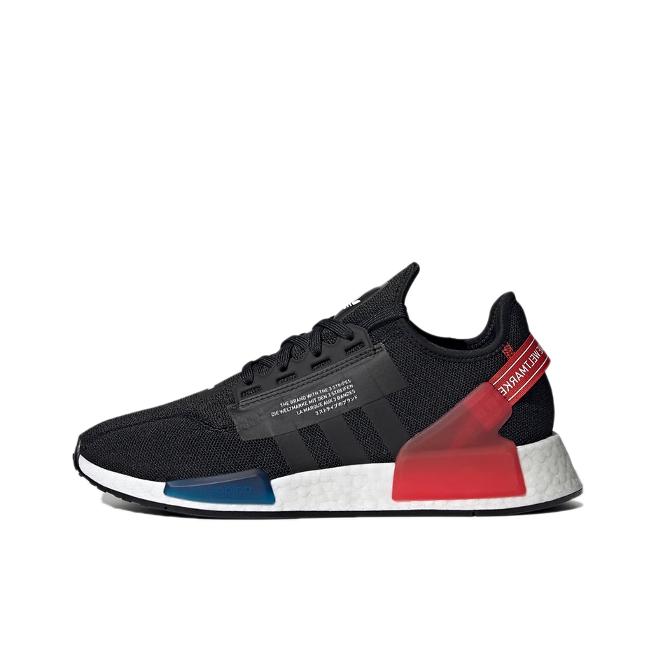 推荐商品：adidas Originals NMD R1 V2 减震 防滑耐磨 网面透气 舒适 运动 休闲鞋 红色/白色/黑色