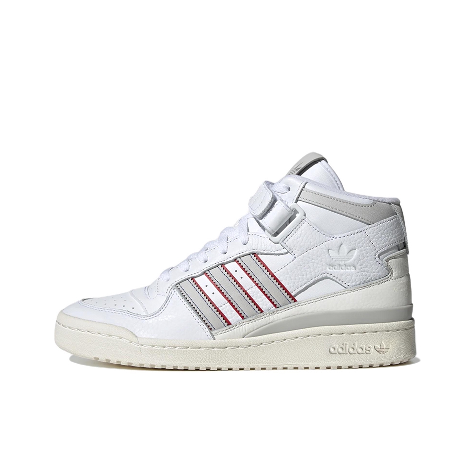 推荐商品：adidas Originals Forum 板鞋 轻便复古防滑时尚魔术贴篮球风薄底包裹性 中帮/白色/灰色