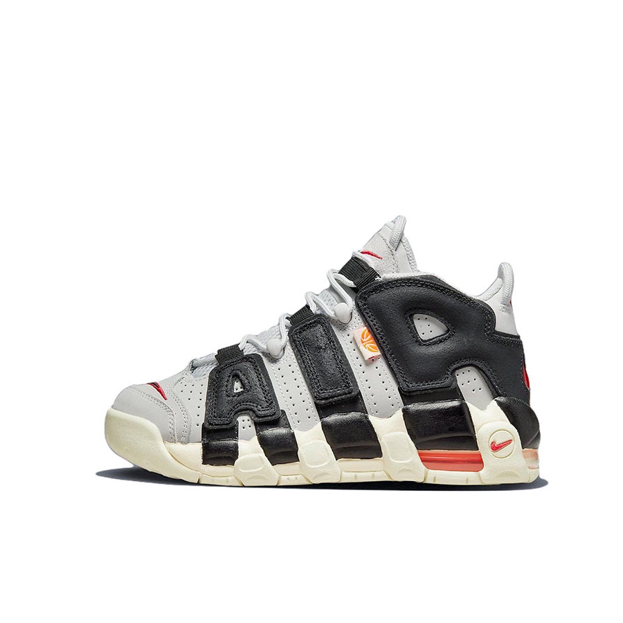 推荐商品：Nike Air More Uptempo 运动休闲鞋 缓震复古百搭防滑耐磨支撑圆头篮球风 GS/灰色/黑色