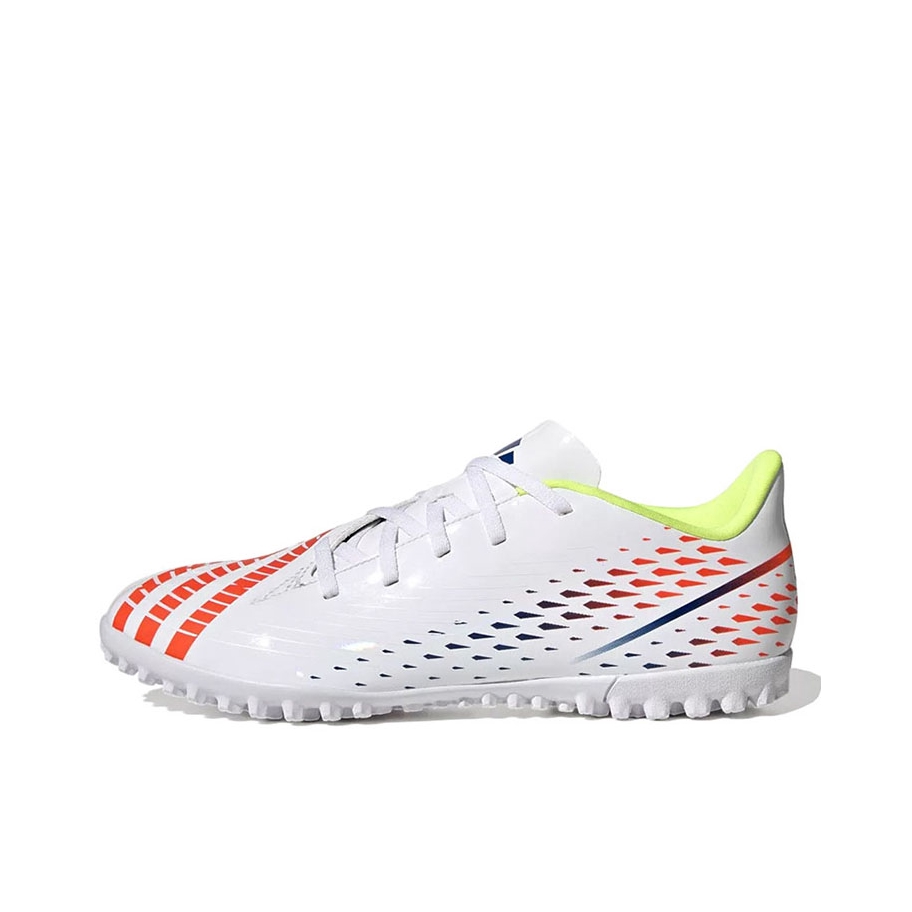 推荐商品：adidas Predator Edge.4 TF 入门 胶质碎钉 硬草地人造草地 防滑耐磨 足球鞋 白色/红色/蓝色