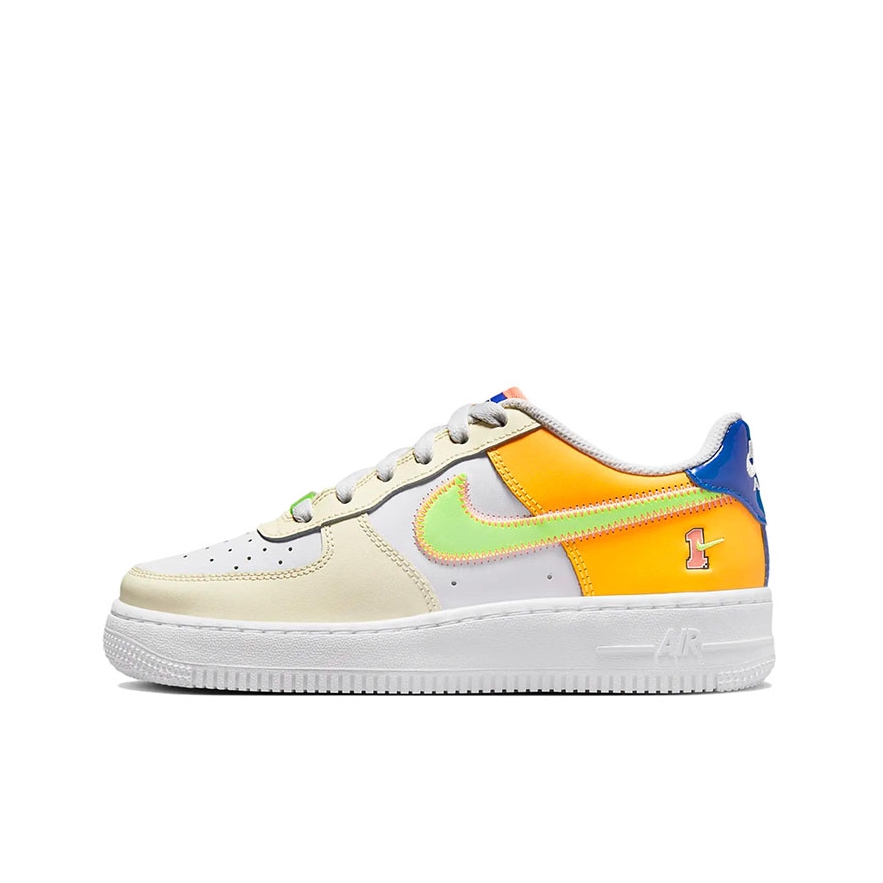 推荐商品：Nike Air Force 1 空军一号 板鞋 轻便舒适百搭耐磨防滑复古 GS/白色/荧光黄/蓝色