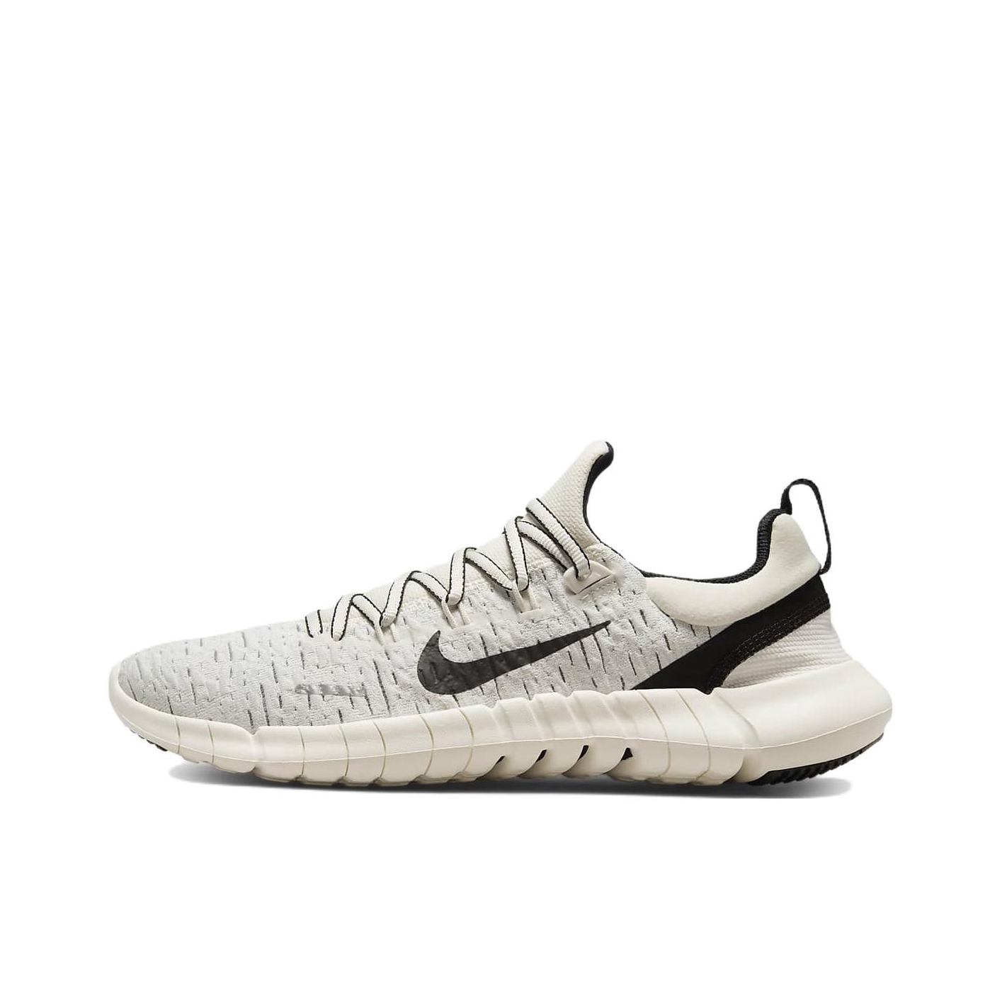 推荐商品：Nike Free Run 5.0 跑鞋 赤足感织物休闲舒适轻便透气减震回弹防滑耐磨包裹性运动 风帆白